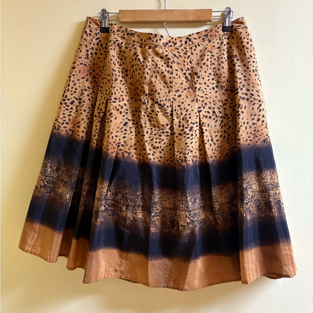 Jones New York Leopard Print A-Line Skirt Mob Wife Size 14 NWT
